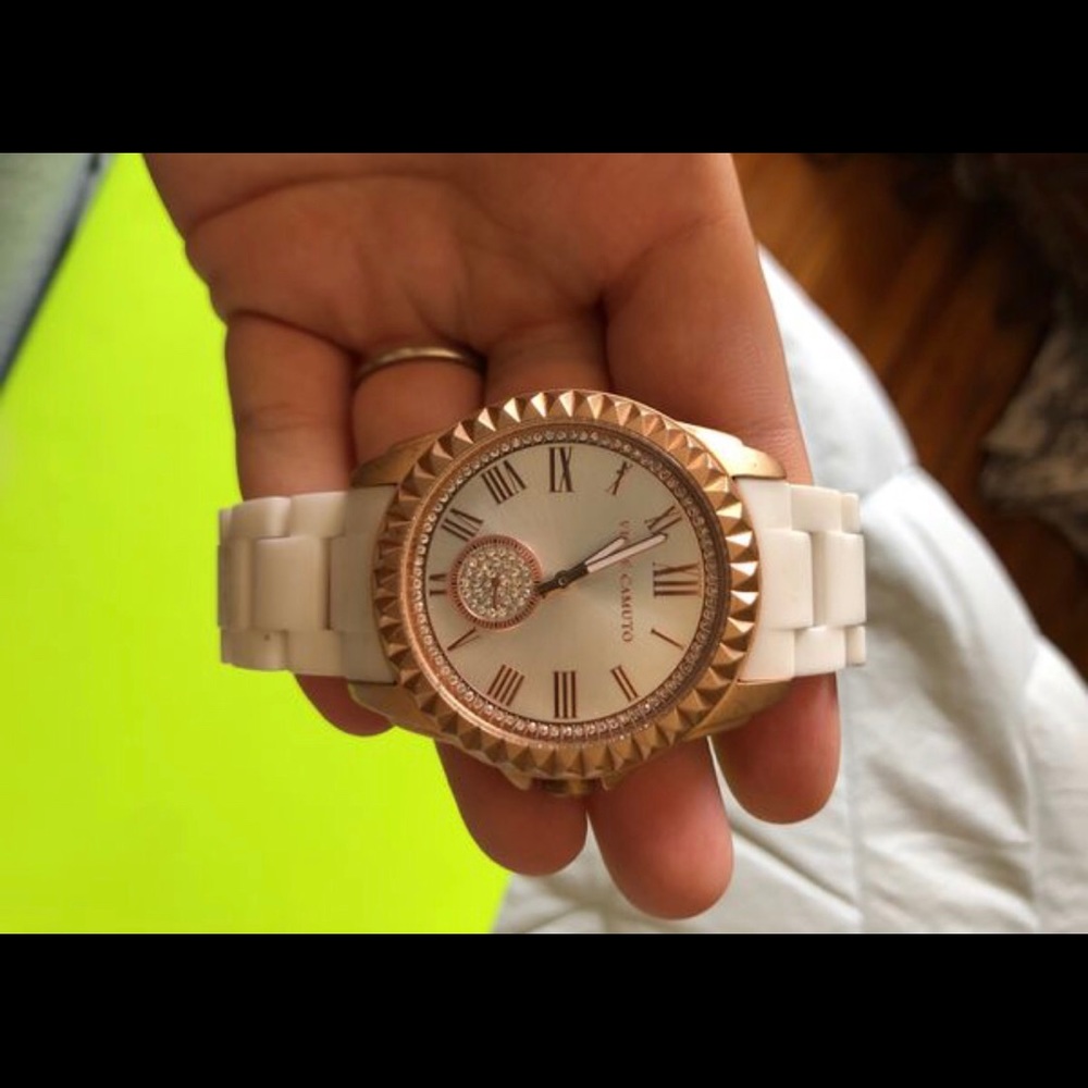 White/Gold Vince Camuto watch